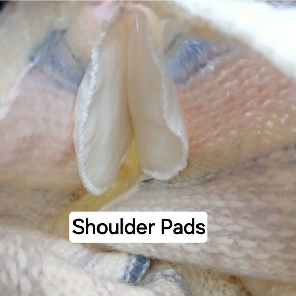 Jennifer Reed SZ S VTG Knitted By Hand Wool Cable Knit Popcorn Satin Sweater NWT - Picture 7 of 8